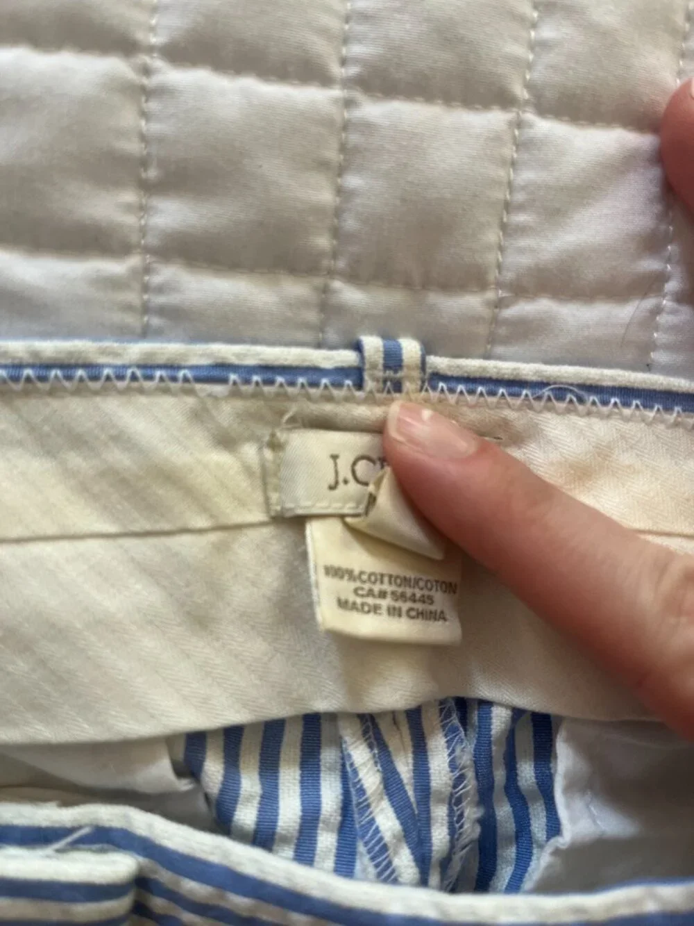 J.Crew Café Capri Pants Blue White Seersucker Crop Size 4